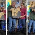 ARTISTA ARAGUAINENSE PRESENTEIA LAUREZ MOREIRA COM RETRATO DA SUA MÃE ESCULPIDO NA MADEIRA 