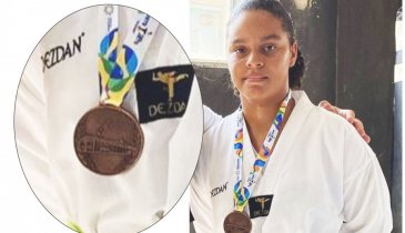 ATLETA DE JIU-JITSU DA ASSOCIAÇÃO MÃOS ESTENDIDAS É MEDALHA DE BRONZE NOS JET'S 