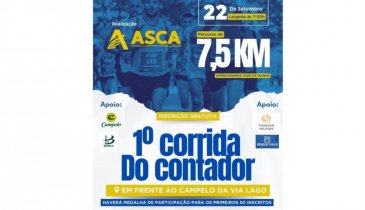 1ª CORRIDA DO CONTADOR ACONTECE NESTE DOMINGO NA VIA LAGO EM ARAGUAÍNA