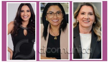 CLEANE SAMPAIO, BERENICE BARBOSA E TÂNIA ZANELLA NO FÓRUM ELAS NO COMANDO PALMAS