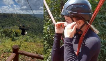 ELISÂNGELA SILVA ENCAROU A TIROLESA MAIS ALTA DA REGIÃO NORTE