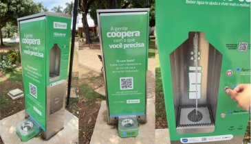 PRAÇA DA ABADIA EM GURUPI GANHA BEBEDOURO PÚBLICO SICREDI