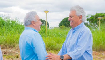 ANTES DA AGENDA NO FARM DAY, LAUREZ MOREIRA RECEBE RONALDO CAIADO EM GURUPI