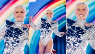 COM FIGURINO NEM AÍ PRAS BOCAS RAINHA XUXA PILOTA TURNÊ DO ÚLTIMO VOO DA NAVE