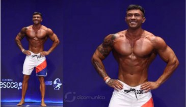 ATLETA ARAGUAINENSE CLENIO JÚNIOR NO SUL-AMERICANO DE FISICULTURISMO E FITNESS
