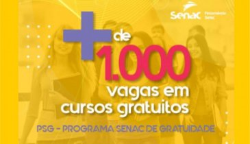 1000 VAGAS GRATUITAS NO SENAC  