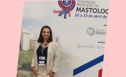 A Presidente da Sociedade Brasileira de Mastologia Regional Tocantins Evelling Lorena Cerqueira de Oliveira celebrou a volta presencial dos congressos -