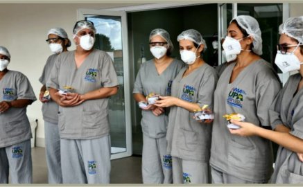 Membros da equipe linha de frente Covid-19 do Hospital Municipal de Campanha de Araguaína -