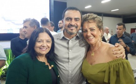 O governador do Tocantins Wanderlei Barbosa, agropecuarista Carmem Jesuíno e a deputada estadual Valderez Castelo Branco Martins.