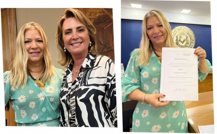 Antônia Lopes e a Presidente CMEC Ana Claudia Badra Cotait 