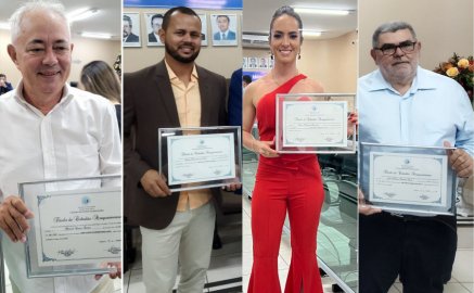 Manu do Carmo(esq. p/ dir.), Estevão Nascimento, Renata Martinazzo e Professor José Neumam Miranda Neiva 