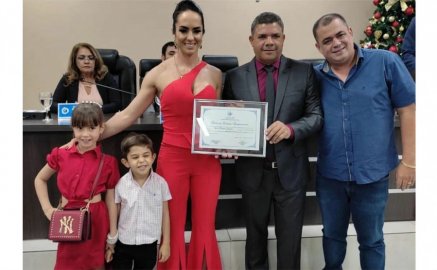 Vereador Edimar Leandro Renata Martinazzo, Raul Guimarães e os filhos Nathi e Raul Filho