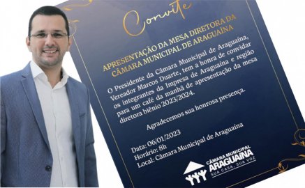 Presidente da Câmara Municipal de Araguaína, vereador Marcos Duarte