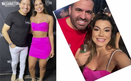 Fernanda Paula e Fernando Mocó com Washington Brasileiro