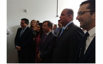 Pres da Câmara Marcos Duarte, senador Eduardo Gomes, prefeito Wagner Rodrigues, primeira-dama Ana Paula e deputado Marcus Marcelo
