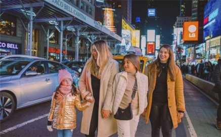 Times Square, New York City - Bruna Cruvinel e Flávia Brilhante Vendramini, Mariana e Marina.