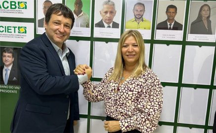 Presidente Federação das Associações Comerciais e Empresariais do Tocantins - Faciet, Fabiano do Vale e vice-presidente Antônia Lopes Gonçalves 