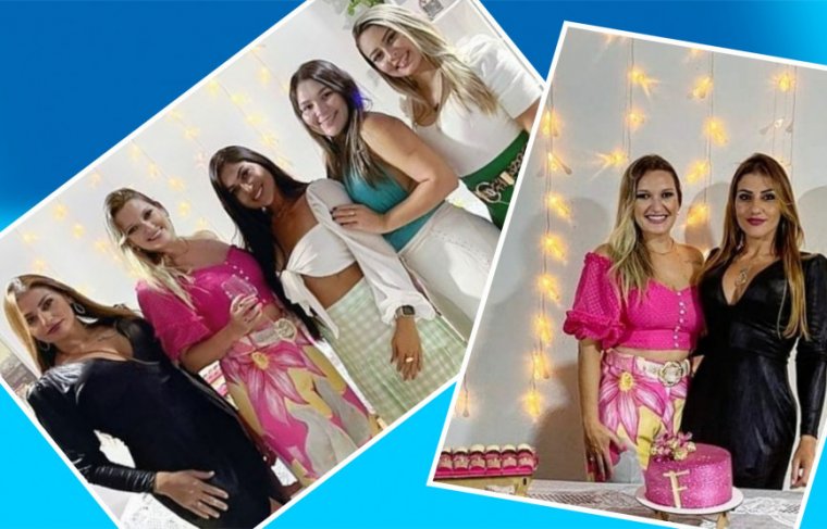 Erika Halun (esq.),Franciele Tascin , Samara Lima, Cinara Sousa, Hedrielly Fonseca (dir.) - Foto: Álbum de Família // Arte: Cícera Maria