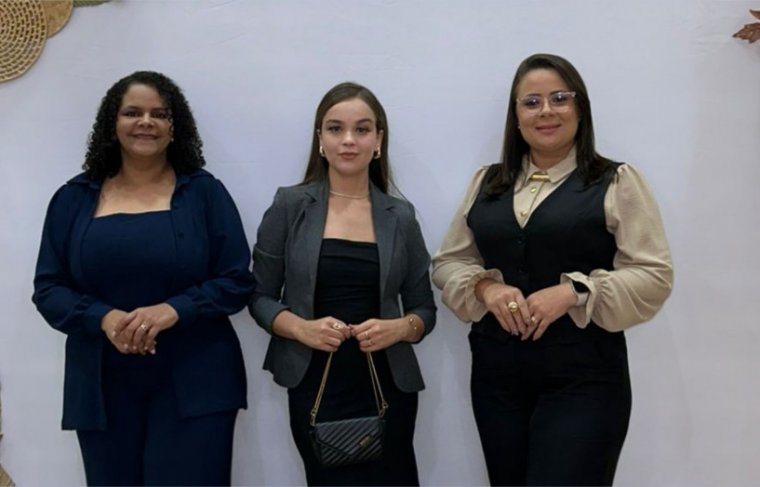 Audila Pereira de Souza (Gerente Exclusiva Donas Araguaína), Nilva Karoline Cruz Lustosa (Assistente de Atendimento ag. Pedro Afonso) e Samara Miranda Ribeiro (Gerente Pessoa Jurídica ag. Pedro Afonso) 