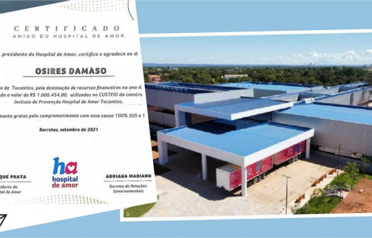 Hospital de Amor de Tocantins sendo construído com ajuda do povo e emendas parlamentares - Foto: RS / Efeito: Cícera Maria