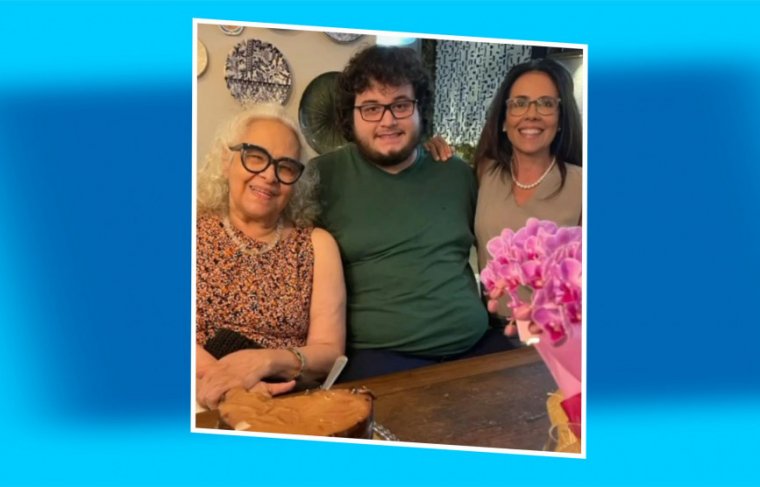 Gustavo Neves , Vera Pimenta (esq) e Paulinha Félix Curado - Foto: Álbum de Família // Arte: Cícera Maria