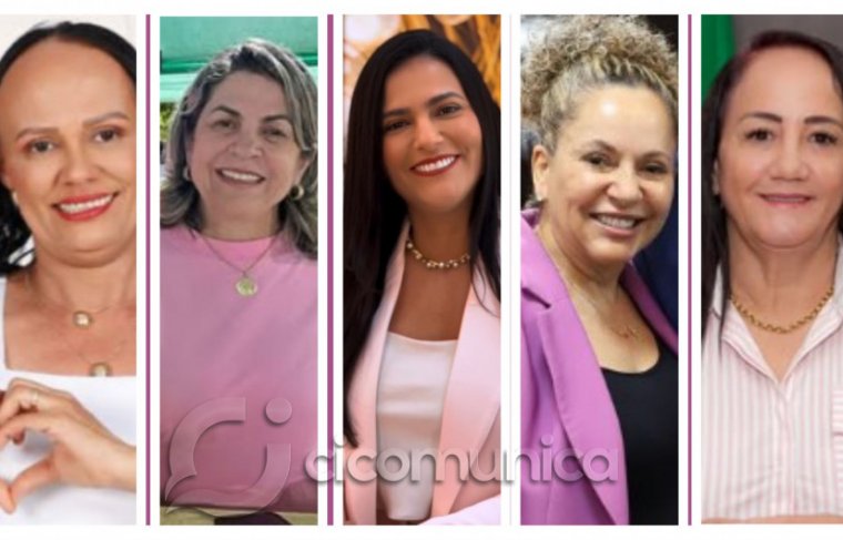 prefeitas: Eliene Diógenes (Santa Tereza), Fátima Coelho (Guaraí), Karynne Sotero (primeira-dama), Josi Nunes (Gurupi) e Aparecida (Itacajá). 