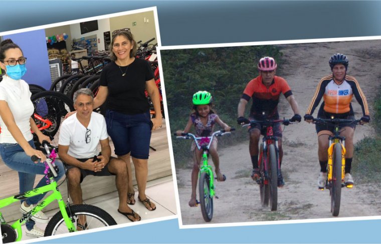 Yasmim ganha bicicleta da Familia Fernandes e amigos - 