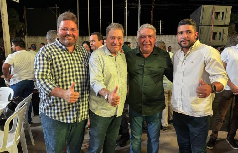 Secretário de agricultura, César Halum, governador interino, Laurez Moreira, Nahin Halum e Juarez Moreira (dir,). Foto: CCMNC