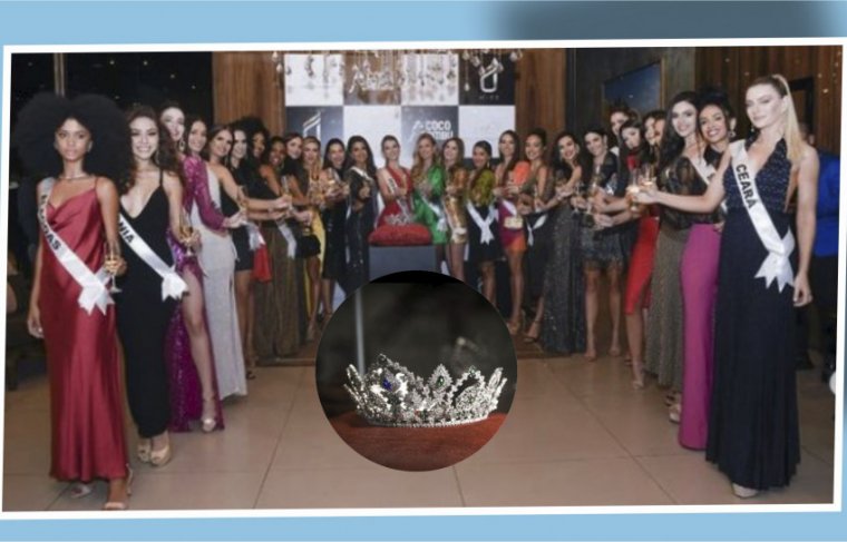 Apresentação da nova coroa da Miss Universo Brasil 2021 - Foto: Reprodução Instagram // Arte: Cícera Maria