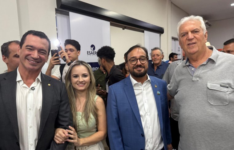Deputado federal Alexandre Guimarães, secretário da SICS, Carlos Humberto e o Conselheiro da Lide, Geremias Demito Foto: CCMNC