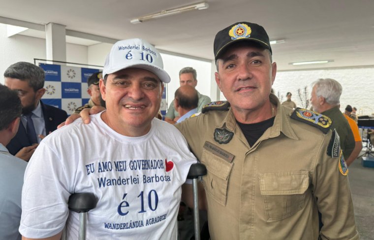vice-prefeito de Wanderlândia e o comandante-geral da PMTO,coronel Márcio Barbosa Foto: Cícera Maria