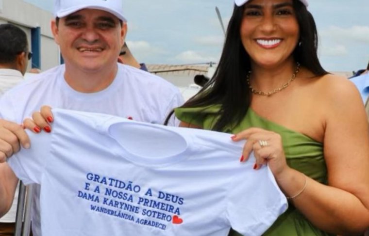 vice-prefeito de Wanderlândia Padeirinho e a primeira-dama, Karynne Sotero Reprodução Instagram