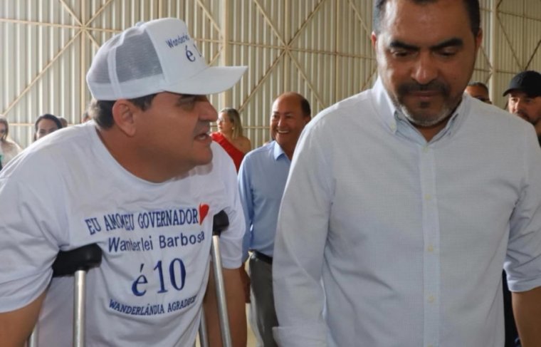 vice-prefeito de Wanderlândia Padeirinho e o governador Wanderlei Barbosa Reprodução Instagram