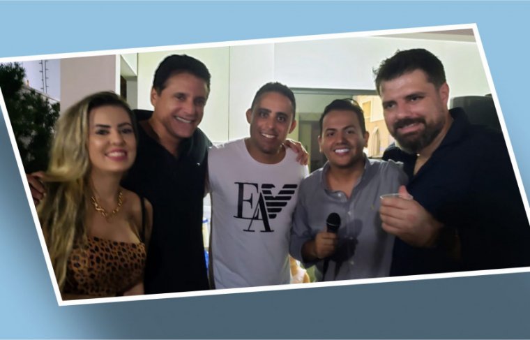 Claudya Larya (esq. p/ dir.), dep Nilton Franco, Rodrigo Mamede, Douglas Lemes e Leandro Gomes - Foto: Álbum de Família // Efeito: Cícera Maria