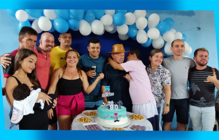 90 anos do seu Taveira em São Pedro da Água Branca - Foto: Álbum de Familia // Efeito: Cícera Maria