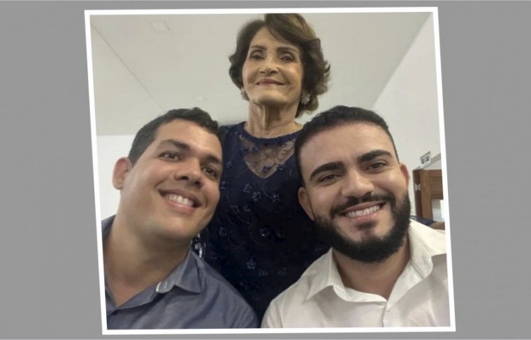 Anderson Oliveira, vovó Bilu e Leo Barbosa - Foto: Reprodução / Efeitos: Cícera Maria