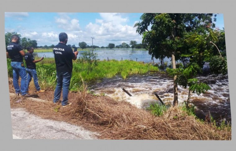 Policiais civis da 84ª Delegacia de Polícia (DP) de Formoso do Araguaia ajudam famílias atingidas pelas enchentes - Reprodução / Efeitos: Cícera Maria