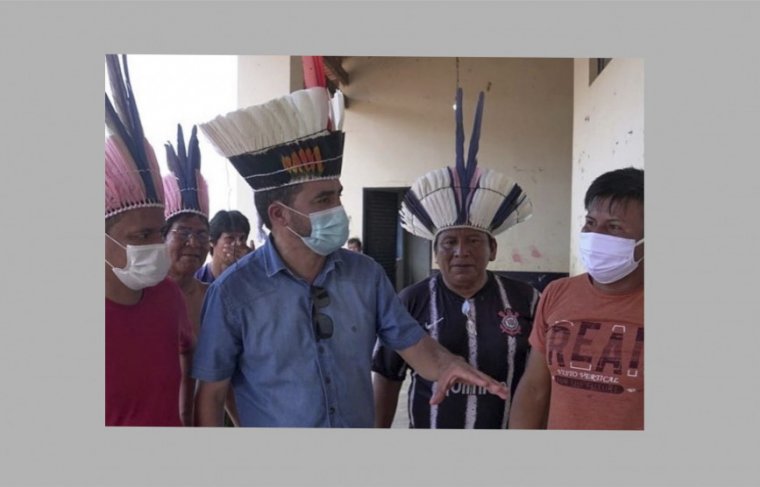Wanderlei Barbosa visita comunidades indígenas na Lagoa da Confusão - Divulgação/ ASCOM TO // Efeito: Cícera Maria