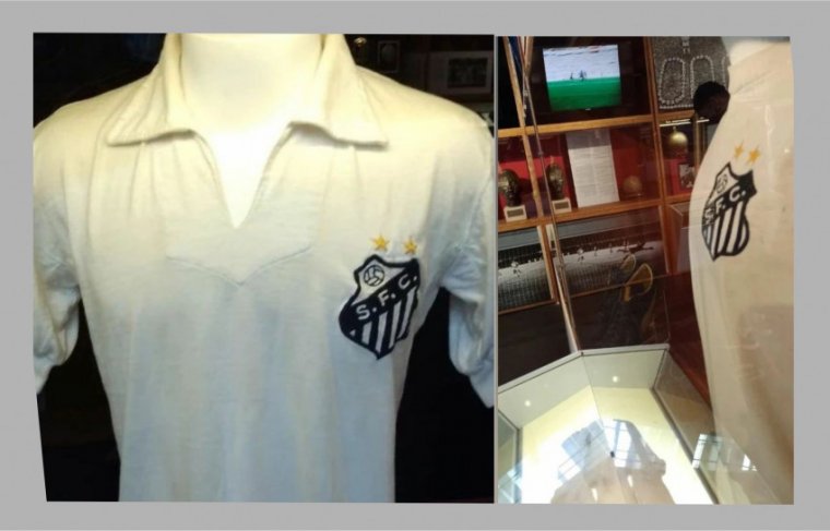 Camisa do Rei Pelé no Museu Memorial das Conquistas "Milton Teixeira" do Santos Futebol -  Canal Planeta Futebol // Efeito: Cícera Maria