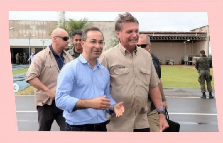 Presidente Jair Bolsonaro e prefeito de Araguaína, Wagner Rodrigues - Reprodução // Efeito: Cícera Maria