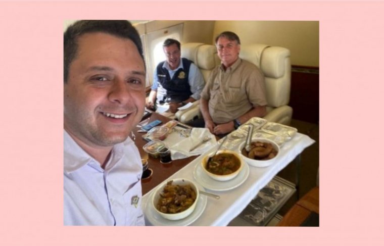 Deputado federal Tiago Dimas, presidente Jair Bolsonaro e o ministro do Turismo Gilson Machado - Reprodução // Efeito: Cícera Maria