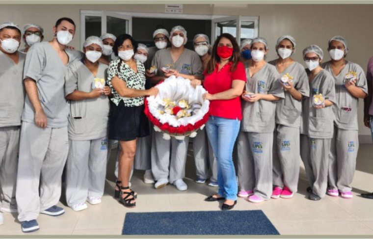 Membros da Equipe Covid-19 do Hospital Municipal de Campanha de Araguaína - Crédito: Álbum de Família