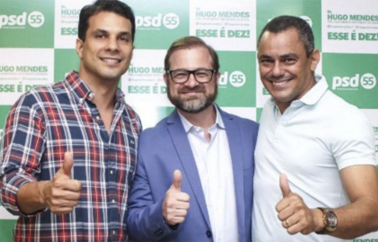 Senador Irajá Abreu, dr. Hugo Mendes e vereador Terciliano Gomes Foto: Reprodução 