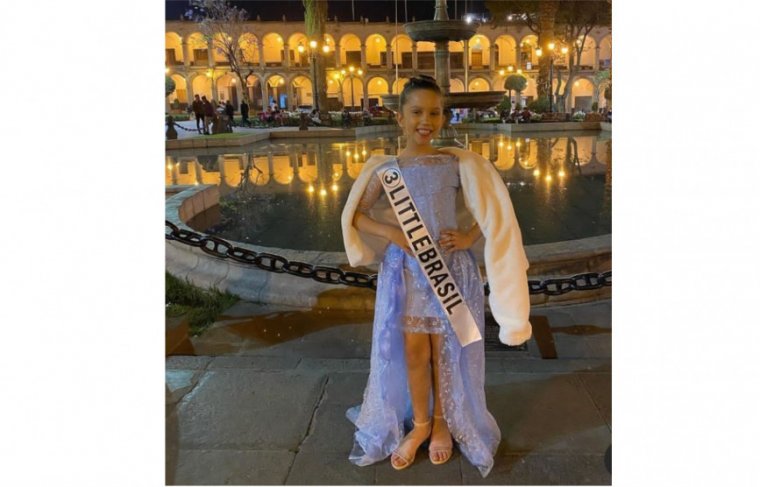 Mini Miss Brasil Mundial  2021, Maria Clara Peterson  Foto: Reprodução // Montagem: Cícera Maria