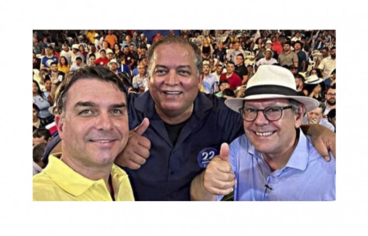 Senadores Flávio Bolsonaro, Eduardo Gomes e Ronaldo Dimas Foto: Reprodução 