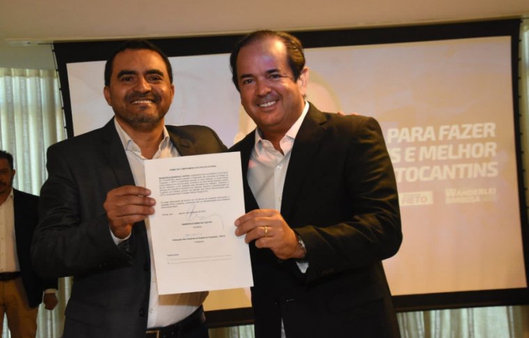 Governador Wanderlei Barbosa e o presidente da Fieto, Roberto Pires Foto: Divulgação