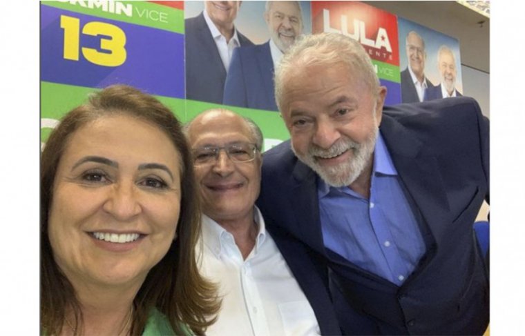 Senadora Kátia Abreu, Geraldo Alckimin e Lula Foto: Reprodução 