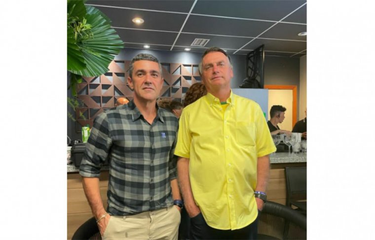 Comandante Geral da PM/TO coronel Márcio Barbosa e o presidente Jair Bolsonaro Foto: Reprodução 