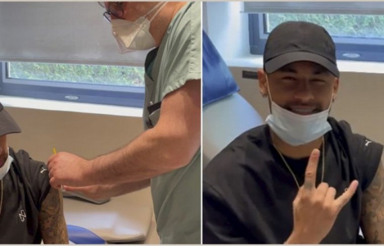 Neymar é vacinado contra a covid-19 em Paris - Crédito: Reprodução / Instagram