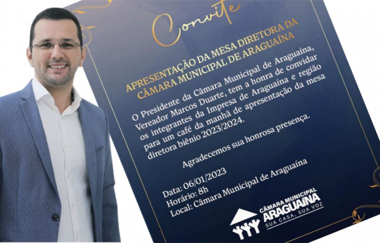 Presidente da Câmara Municipal de Araguaína, vereador Marcos Duarte 